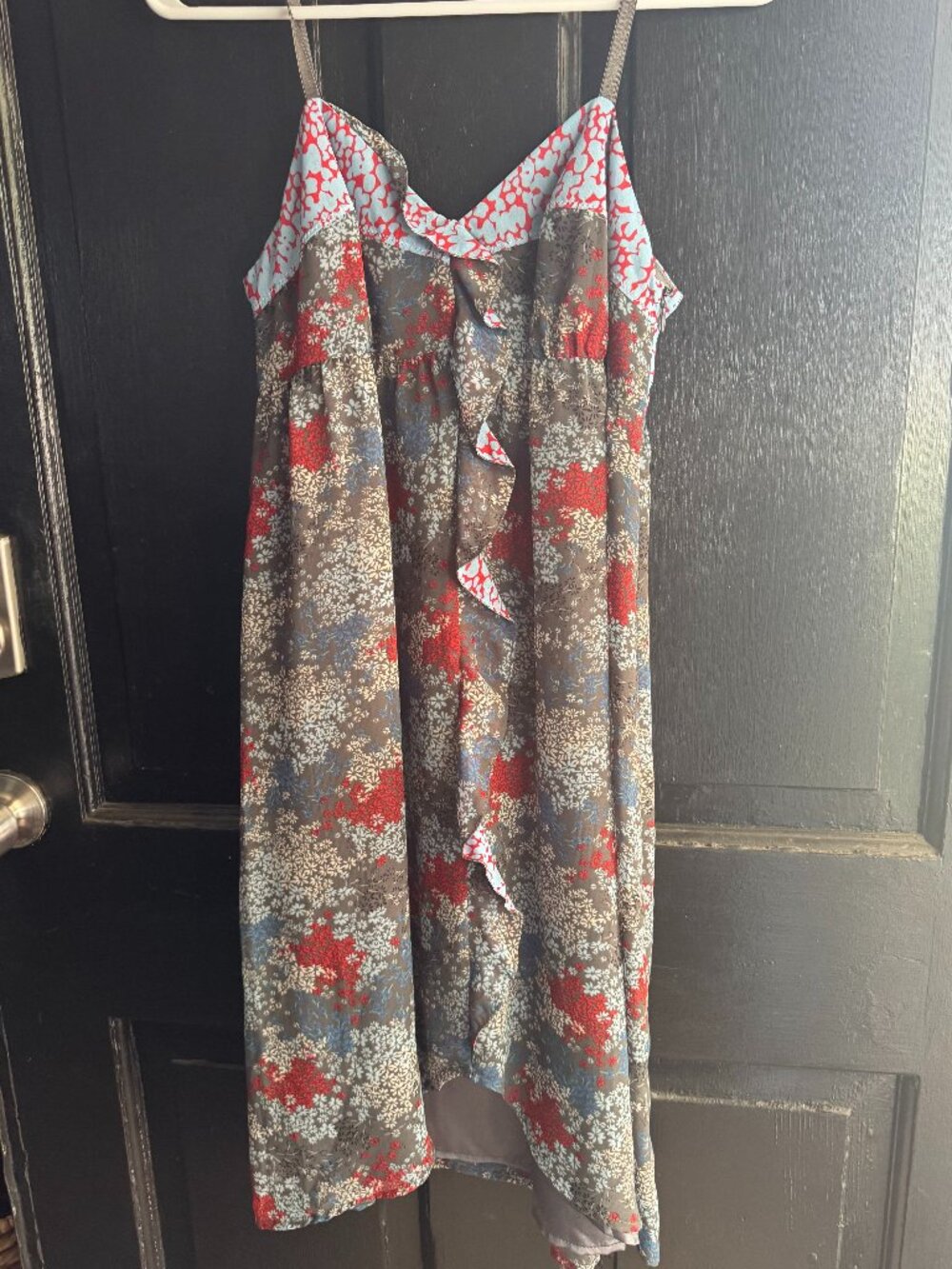 Kensie | Moody Floral Sleeveless Ruffle Front High-Low Dress [Small] Like New!